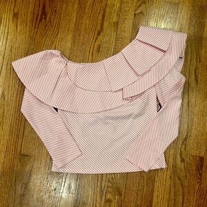 Chic Off-Shoulder Striped Blouse